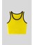 Sarı Basic Sıfır Kol Dar Kalıp U Yaka Kadın Crop Top Atlet - 97162 6
