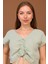 %100 Pamuk Müslin Bağcıklı Crop Bluz 4