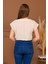 %100 Pamuk Müslin Bağcıklı Crop Bluz 4