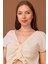 %100 Pamuk Müslin Bağcıklı Crop Bluz 5