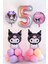 5 Yaş Kuromi Balon Set Doğum Günü Balon Seti Gökkuşağı Rakam Helyum Uyumlu Uçan Balon 1