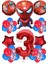 3 Yaş Örümcek Adam Kırmızı Rakamlı Full Balon Seti Örümcek Adam Temalı Doğum Günü Balon Seti 1