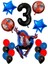 3 Yaş Örümcek Adam Folyo Balon Set Siyah Rakam Balon Spider-Man Balon 1