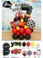 Arabalar / Cars / Şimşek Mcqueen 8 Yaş Yaş Doğum Günü Siyah Rakam Balonlu Konsept Balon Seti 1