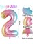 2 Yaş Gökkuşağı Rakam Balonlu Doğum Günü Parti Seti Rainbow Renk Rakam Makaron Happy Birthday Yazı 4