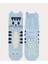 Çocuk Kedi Desenli 2'li Kutulu Soket Çorap Mavi 4