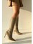 Lesiva Kadın Mat Deri Topuklu Çizme Nude 1