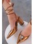 Teldina Parlak Saten Deri Yüksek Topuklu Stiletto Bronz 5