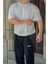 Unisex Beyaz Oversize Salaş Kesim %100 Pamuk Bisiklet Yaka Basic Tshirt 2