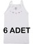 Kız Çocuk Ip Askılı Penye Atlet - 6'lı Paket - Beyaz 2