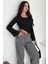 Ispanyol Kol Ribanalı Sivri Etek Uçlu Crop Bluz – Modern & Vücuda Oturan Stil 1