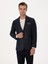 Erkek Lacivert Slim Fit Yün Karışımlı Flanel Görünümlü Ceket 50316800-VR033 8