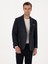 Erkek Lacivert Slim Fit Yün Karışımlı Flanel Görünümlü Ceket 50316800-VR033 10