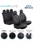Toyota Avensis 2003-2009 Uyumlu Oto Koltuk Kılıfı Deri Detaylı Kumaş Vista Siyah 2