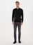 Erkek Siyah Slim Fit Pamuk Karışımlı Fermuarlı Polo Yaka Triko Kazak 50318948-VR046 11