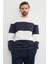 Renk Bloklu Oversize Bisiklet Yaka Sweatshirt 5