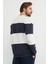 Renk Bloklu Oversize Bisiklet Yaka Sweatshirt 6