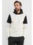 3 Iplik Kolu Renk Bloklu Kapüşonlu Sweatshirt 1