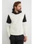 3 Iplik Kolu Renk Bloklu Kapüşonlu Sweatshirt 5