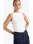 Slim Fit Dar Kesim Kayık Yaka Ribana Atlet F9572AX25AU 5