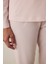 Lila Blanket Slogan Baskılı Bisiklet Yaka Uzun Kollu Pijama Takımı 5