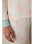 Gardenya Cute Flowers Termal Etkisi Bisiklet Yaka Uzun Kollu Pijama Üstü 4