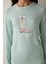 Mint Sleep-In Sloganlı Termal Etkili Bisiklet Yaka Uzun Kollu Pijama Üstü 3