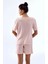 Kadın Pamuklu Pijama Takımı Pudra Pembe Renk 4