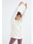 Tommy Life Ekru Reglan Kol Basic Kapüşonlu Oversize Tunik - 97242 10