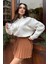 Tommy Life Ekru Reglan Kol Basic Kapüşonlu Oversize Tunik - 97242 11