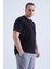 Siyah Basic Kısa Kol O Yaka Büyük Beden Erkek T-Shirt - 88072 1