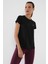 Tommy Life Siyah Kadın Basic Kısa Kol Standart Kalıp O Yaka T-Shirt - 97144 13