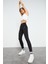 Siyah Yüksek Bel Streç Slim Fit Dar Paça Kadın Tayt - 94545 1
