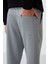 Gri Melanj Bağcıklı Cepli Standart Kalıp Klasik Paça Erkek Eşofman Alt - 84682 11
