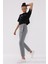 Gri Melanj Fermuar Cepli Rahat Form Klasik Paça Kadın Eşofman Alt - 94195 4