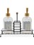 Alaska Siyah Metal Ahşap Kulplu Stand 2'li Sıvı Sabunluk Seti 420 cc 14