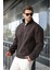 Füme Yarım Fermuarlı Dik Yaka Polar Sweatshirt E7165 1