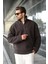 Füme Yarım Fermuarlı Dik Yaka Polar Sweatshirt E7165 4