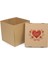 Sevgililer Günü Baskılı Oluklu Katlı Kraft Renk Yaş Pasta Kutusu 30X30X30 cm 1