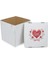Sevgililer Günü Baskılı Oluklu Katlı Beyaz Renk Yaş Pasta Kutusu 35X35X35 cm 1