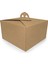 3 No Oluklu Kraft Renk Saplı Turta Kutusu 26.3X26.3X13 cm 1