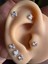Cerrahi Çelik Kare Zirkon Taşlı Tek Taş Labret Piercing, Tragus, Helix, Lobe -Taş 4mm/bar 6mm-1 Adet 3
