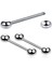 %100 316 L Cerrahi Çelik Dil Piercingi /Bar 16mm-Top Çapı 6mm- 1 Adet 6
