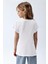 Kız Çocuk Fitilli Kısa Kollu T-Shirt Beyaz Renk 2
