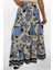 Viskon Kumaş Yırtmaçlı Çiçek Desenli Uzun Etek 3