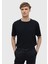 Siyah Bisiklet Yaka Düz Örgü Triko 1