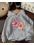 Çiçek Baskılı Içi Polarlı Kapüşonlu Sweatshirt 1