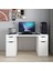 Alen 150 cm 2 Çekmeceli 2 Dolaplı Çalışma & Oyuncu Masası - Beyaz 2