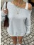 Kadın Gri Oversize Sweatshirt – Sokak Stili, Rahat Kesim 1