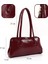 Bordo SHK251 Kırışık Suni Deri Fermuarlı Omuz Çantası ve Kroko Cüzdan Seti (SHK227-SHK181) 3